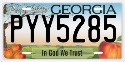 GA license plate PYY5285