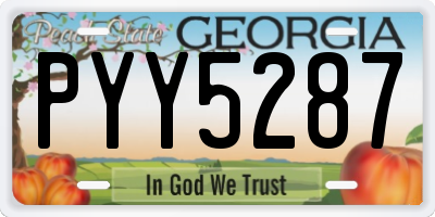 GA license plate PYY5287