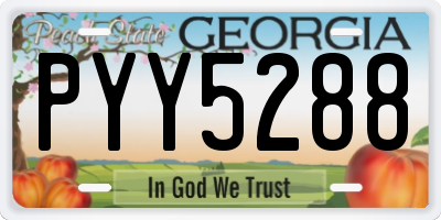 GA license plate PYY5288