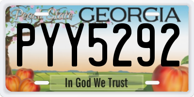 GA license plate PYY5292