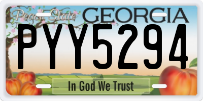 GA license plate PYY5294