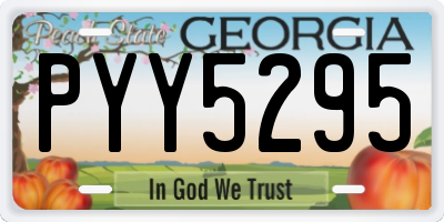 GA license plate PYY5295