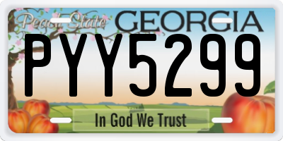GA license plate PYY5299
