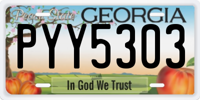GA license plate PYY5303