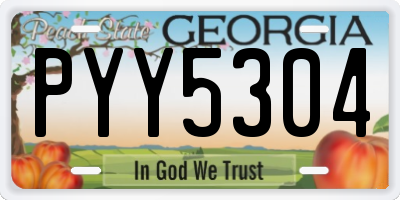 GA license plate PYY5304