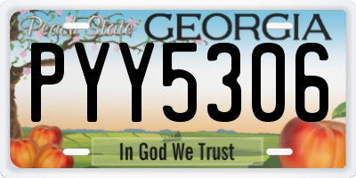 GA license plate PYY5306