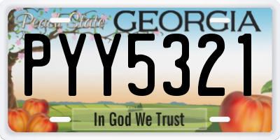GA license plate PYY5321