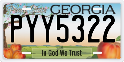 GA license plate PYY5322