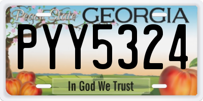 GA license plate PYY5324