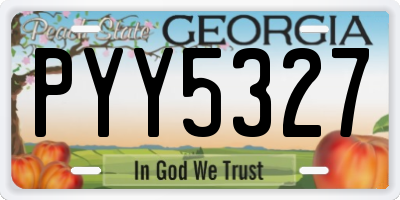 GA license plate PYY5327