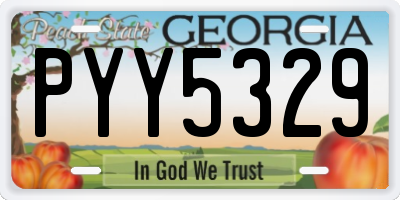 GA license plate PYY5329