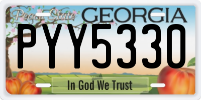GA license plate PYY5330