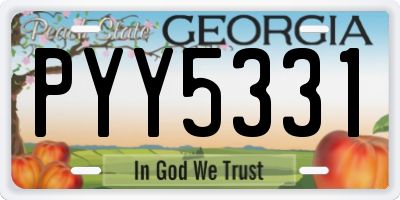 GA license plate PYY5331