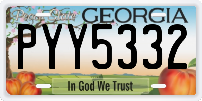 GA license plate PYY5332