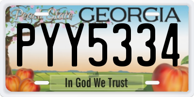 GA license plate PYY5334
