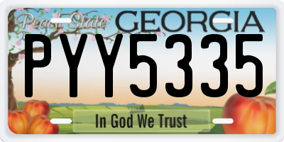 GA license plate PYY5335
