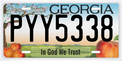 GA license plate PYY5338