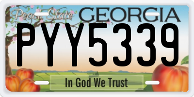GA license plate PYY5339
