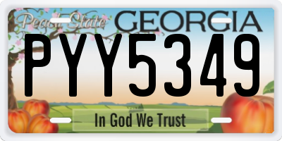 GA license plate PYY5349