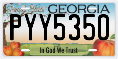 GA license plate PYY5350