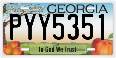 GA license plate PYY5351
