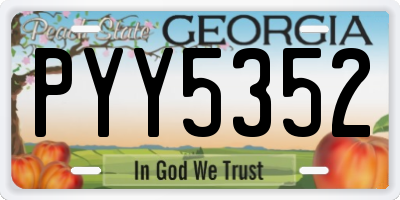 GA license plate PYY5352