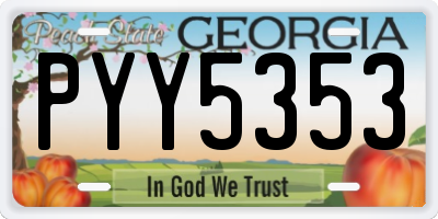 GA license plate PYY5353