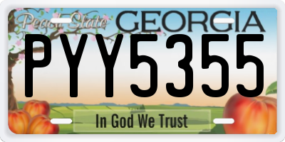 GA license plate PYY5355