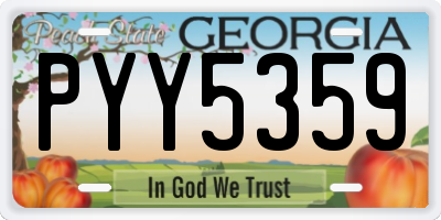GA license plate PYY5359