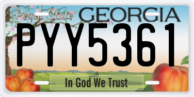 GA license plate PYY5361
