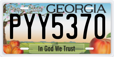 GA license plate PYY5370