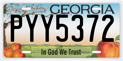 GA license plate PYY5372