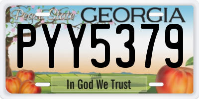 GA license plate PYY5379