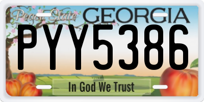 GA license plate PYY5386