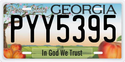 GA license plate PYY5395