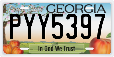 GA license plate PYY5397