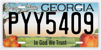 GA license plate PYY5409