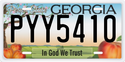 GA license plate PYY5410