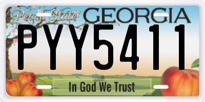 GA license plate PYY5411