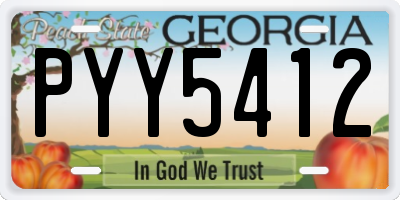 GA license plate PYY5412