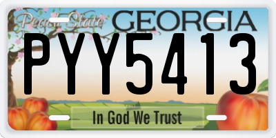 GA license plate PYY5413