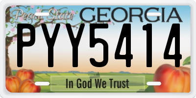 GA license plate PYY5414