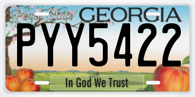 GA license plate PYY5422