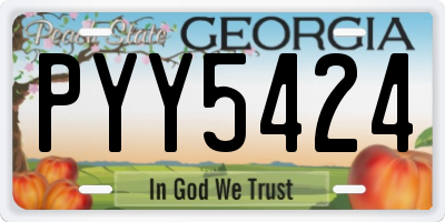GA license plate PYY5424