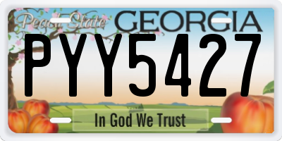 GA license plate PYY5427