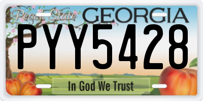 GA license plate PYY5428