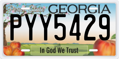 GA license plate PYY5429