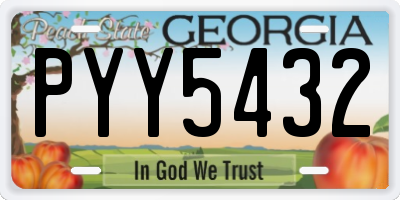 GA license plate PYY5432