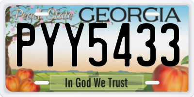 GA license plate PYY5433