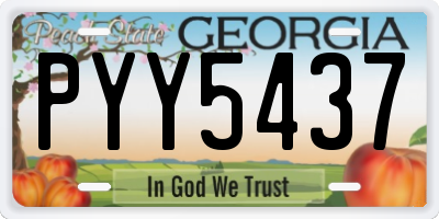 GA license plate PYY5437